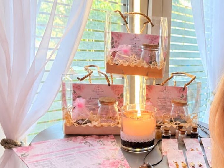 Handmade crystal keyrings and Evidence Jars, gift wrapped
