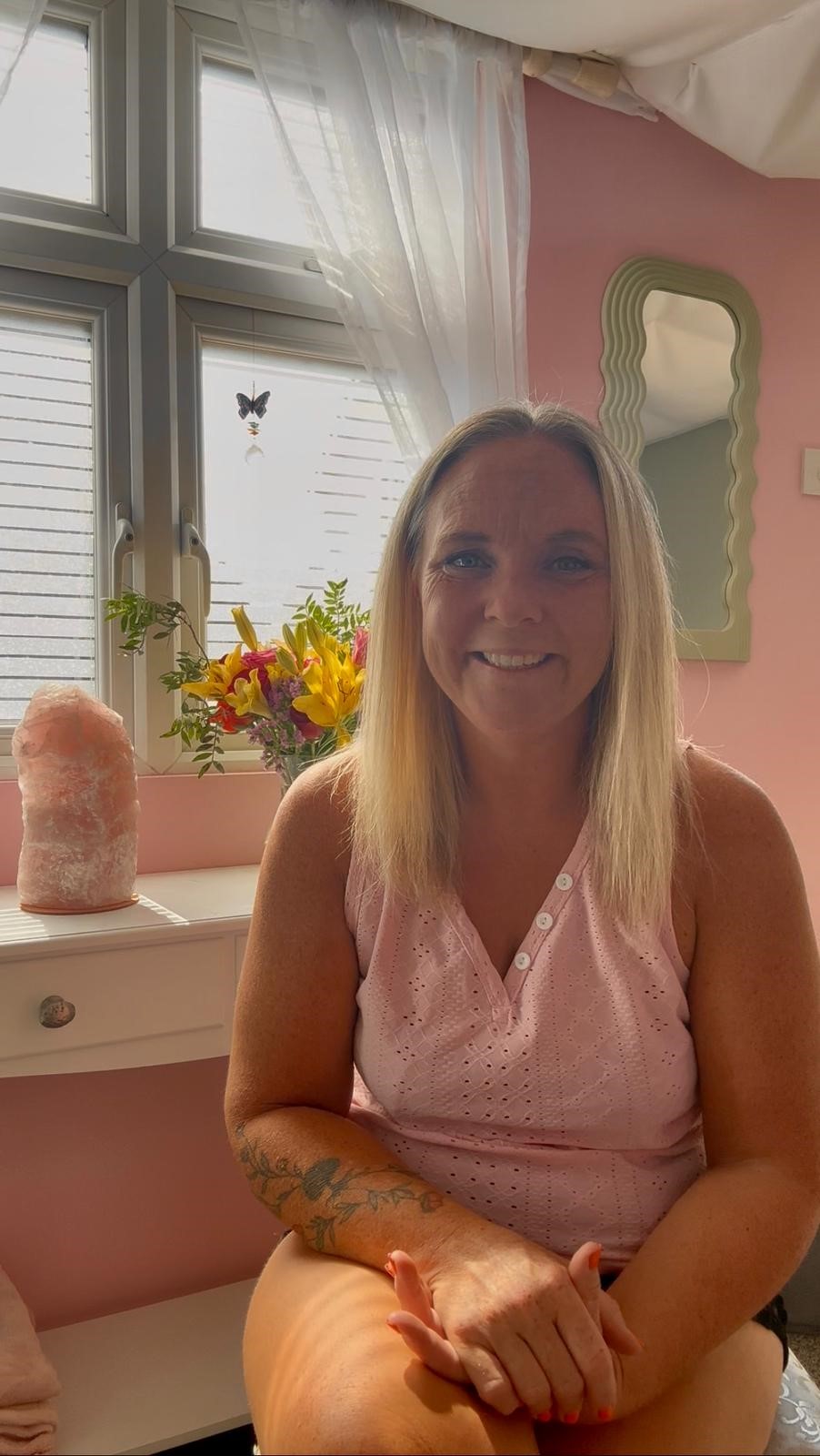 Leanne in her healing space